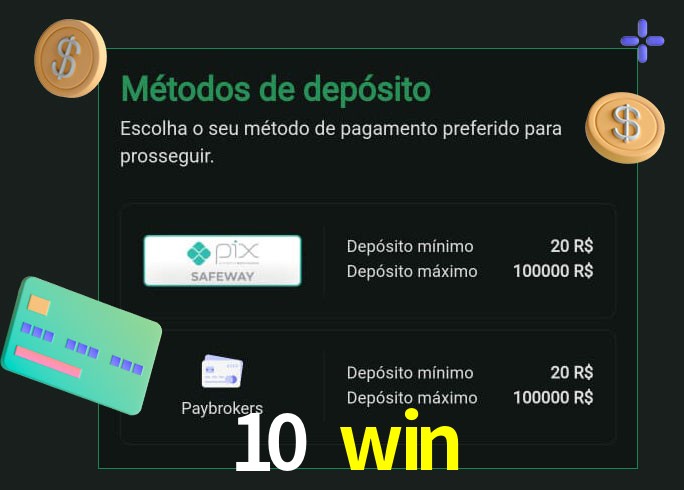 O cassino 10 win oferece uma grande variedade de métodos de pagamento